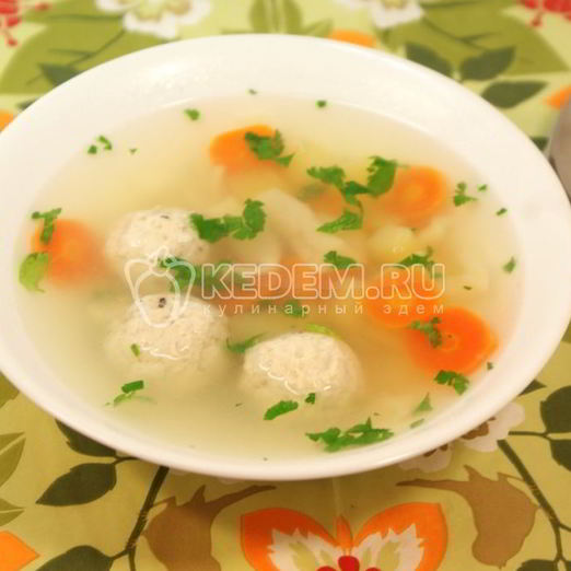 Суп с куриными тефтелями
