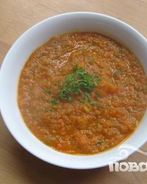 Суп с помидорами, кабачками и луком