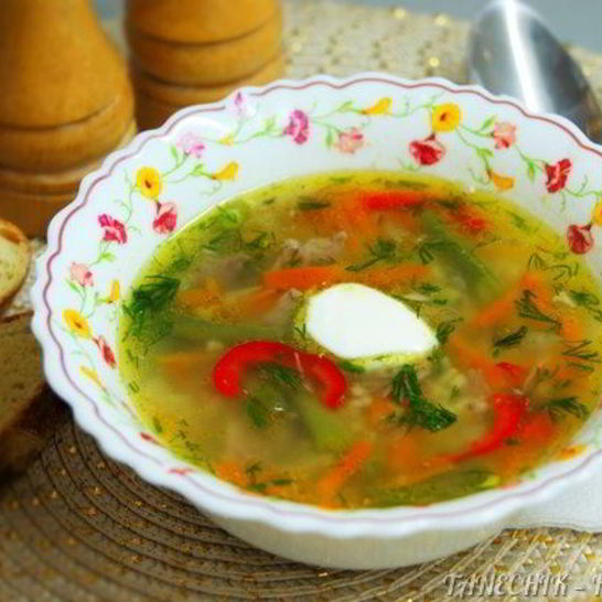 Рецепт супа с пшеном и зеленой фасолью
