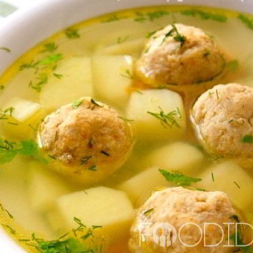 Суп с рыбными фрикадельками