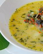 Сырный суп с грибами