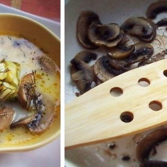 Рецепт сырного супа с шампиньонами