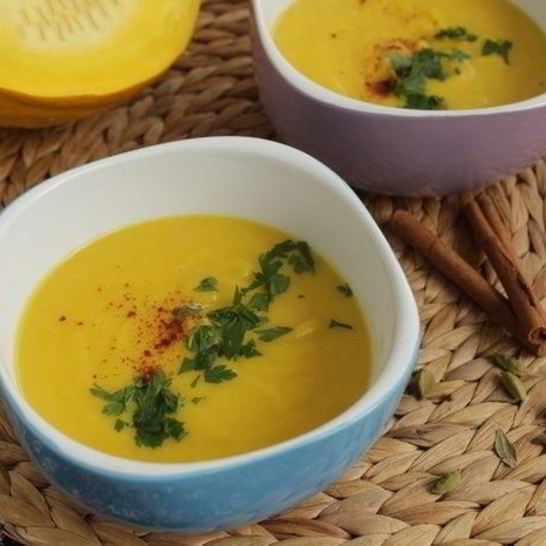 Рецепт тыквенного пряного супа с кокосовым молоком