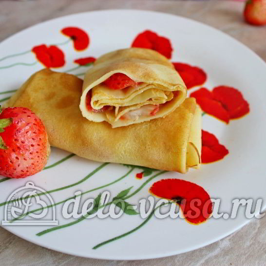 Рецепт блинчиков с клубникой