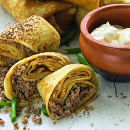 Рецепт блинчиков с мясом