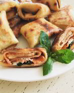 Блинчики с семгой