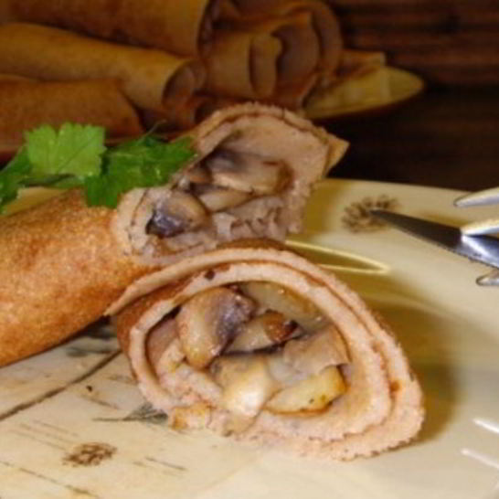 Рецепт блинов, фаршированных грибами