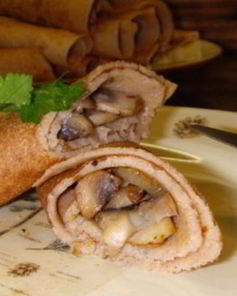 Блины, фаршированные грибами