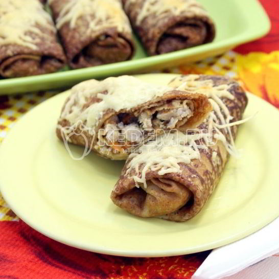Рецепт блинов фаршированных мясом и овощами