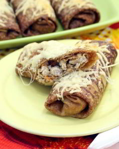 Блины фаршированные мясом и овощами