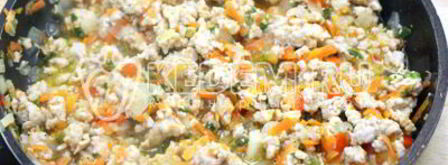 блины фаршированные мясом и овощами. Шаг 12