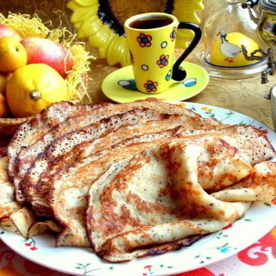 Рецепт блинов лимонных с маком