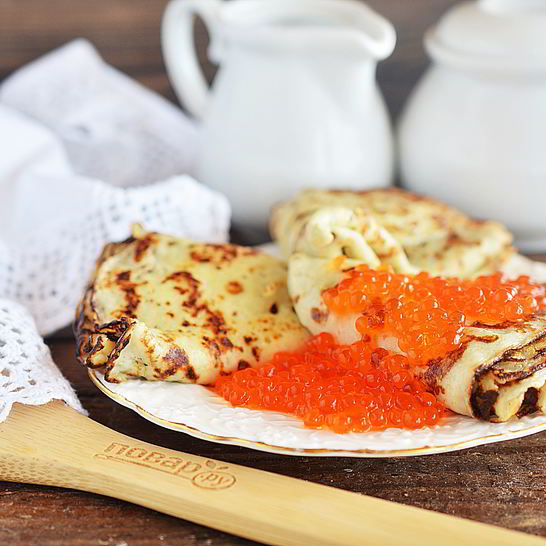 Рецепт блинов с икрой