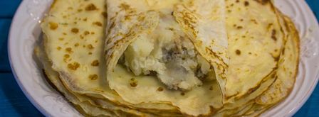 блины с картошкой и грибами на кипятке. Шаг 21