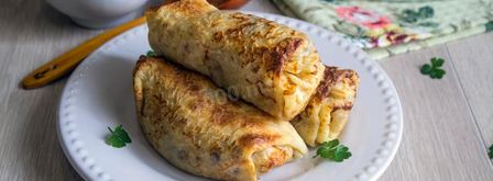 блины с картошкой и грибами на кипятке. Шаг 24