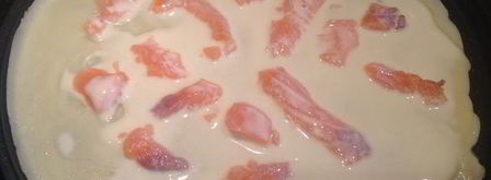 блины с припеком с форелью и с яблоком. Шаг 6