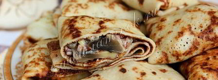 блины с шампиньонами и рисом. Шаг 7