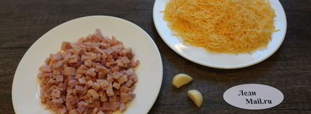 блины с сыром, ветчиной и сметаной. Шаг 2