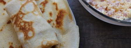 блины с сыром, ветчиной и сметаной. Шаг 4