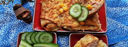 блины с ветчиной, запеченные под сыром. Шаг 13