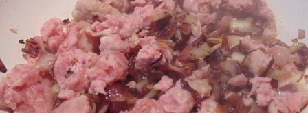 гречневые блины с начинкой из цикория и фарша. Шаг 4