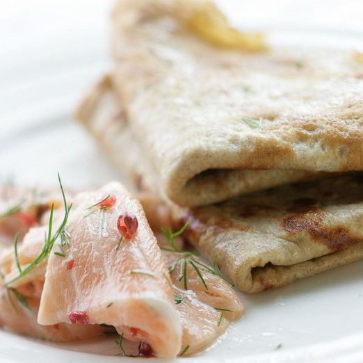 Гречневые блины с семгой