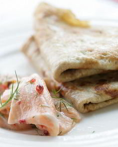 Гречневые блины с семгой