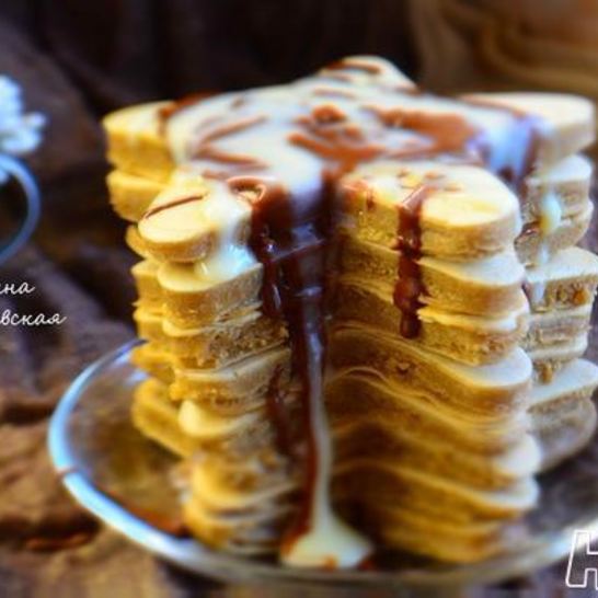 Рецепт кофейных панкейков с шоколадным соусом