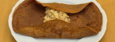 шоколадные блинчики с бананами и орехами. Шаг 15