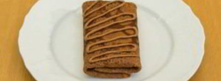 шоколадные блинчики с бананами и орехами. Шаг 17