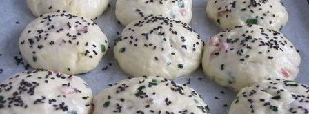 булочки с зеленым луком и ветчиной. Шаг 8