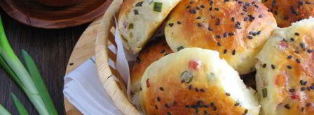 булочки с зеленым луком и ветчиной. Шаг 9