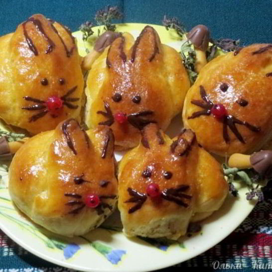 Рецепт творожных булочек зайчики