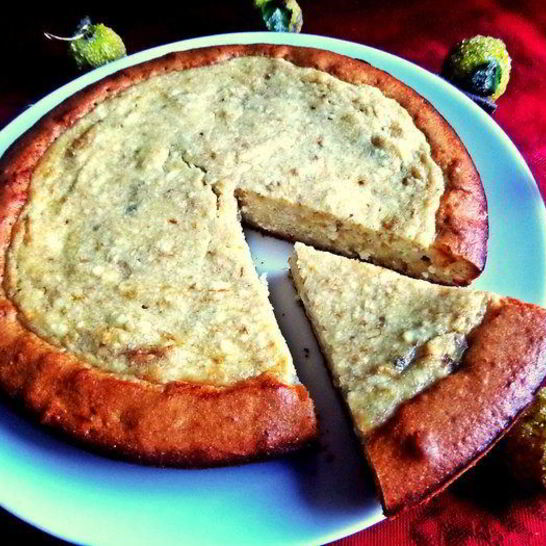 Рецепт заливной ватрушки с бананами