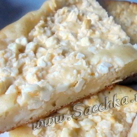 Рецепт заливной ватрушки с творогом