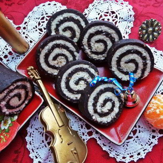 Рецепт быстрого кокосово-шоколадный рулет