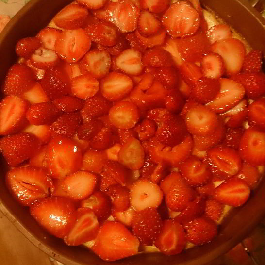 Рецепт чизкейка с клубникой и творогом