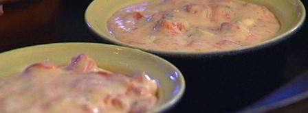 чизкейки со сладким перцем на листьях салата. Шаг 4