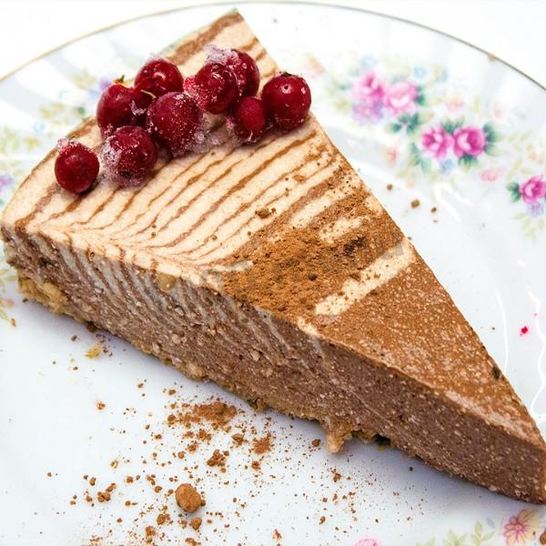 Рецепт фитнеса чизкейк с творогом, какао, бананами и овсянкой