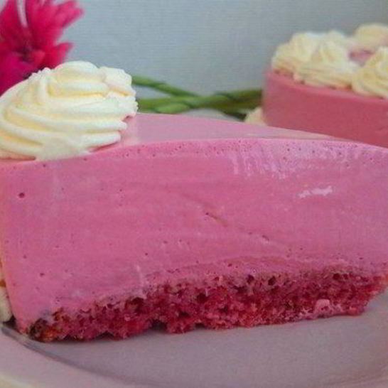 Рецепт холодного розового чизкейка
