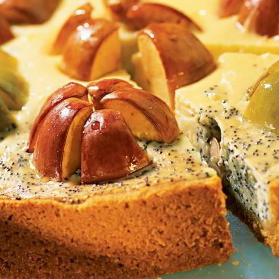 Рецепт яблочно-творожного чизкейк с маком