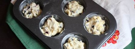 черничные кексы с фруктовым салатом. Шаг 3