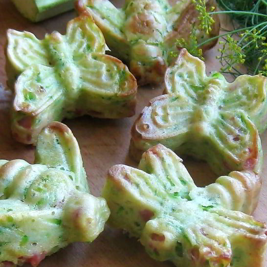 Рецепт кабачковых кексов с ветчиной