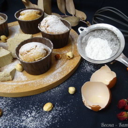 Рецепт кексов с халвой