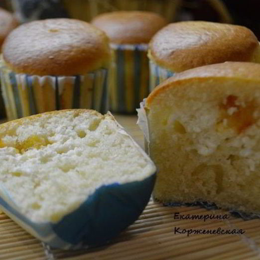 Кексы с творожной начинкой и апельсиновым джемом