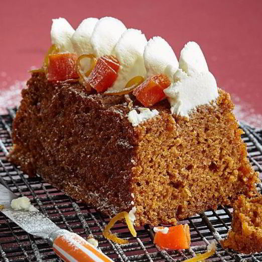 Морковный кекс с имбирем, апельсинами и цукатами