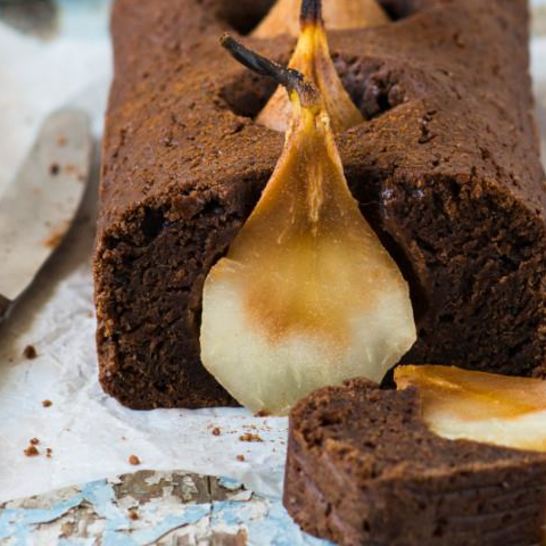 Рецепт шоколадного кекса с грушей