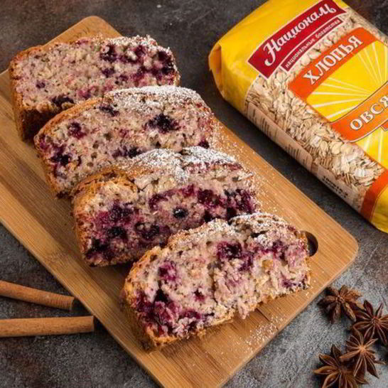 Рецепт ягодного кекса с геркулесом