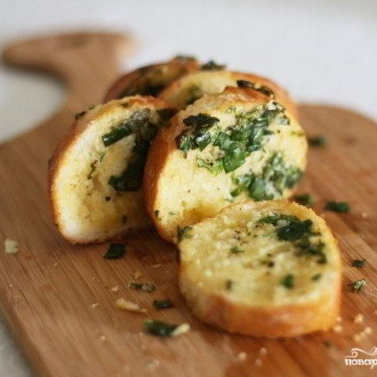 Рецепт багета с чесноком