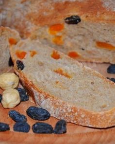 Домашний хлеб с сухофруктами и фундуком